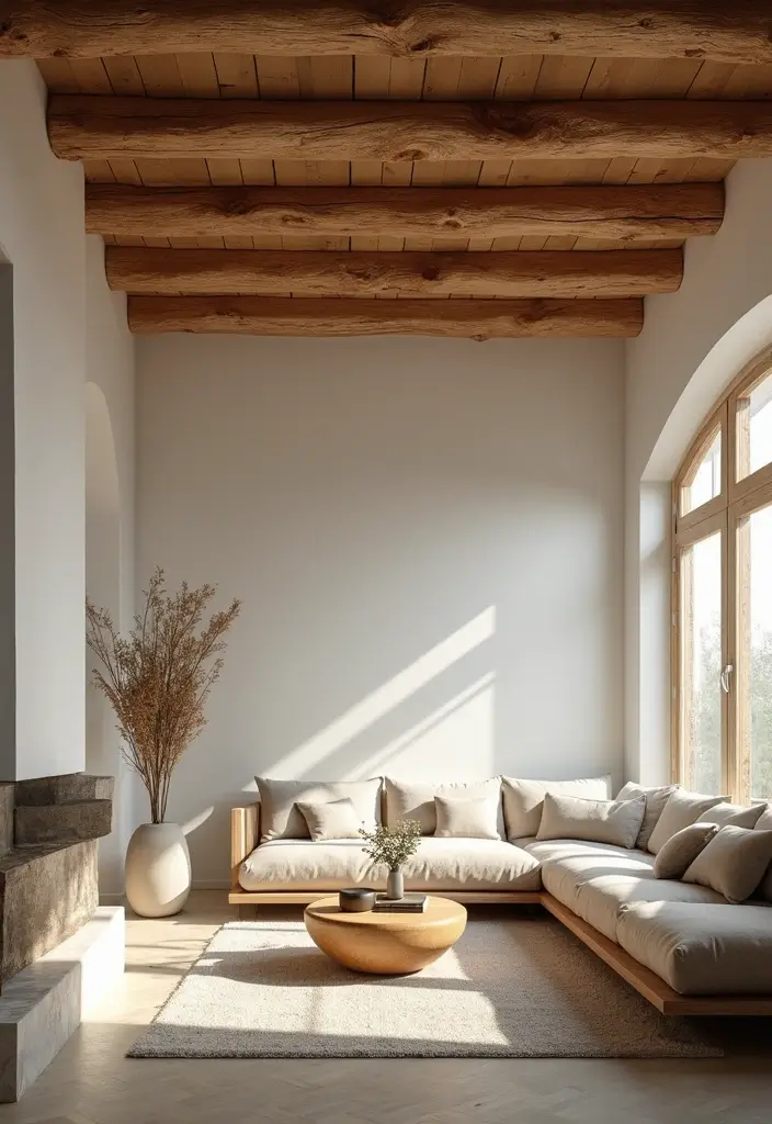 27 Chalet Living Room Ideas That Feel Cozy and Mountain Inspired - 1. Rustic Wooden Beams