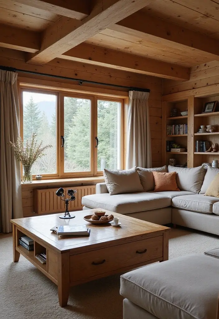 27 Chalet Living Room Ideas That Feel Cozy and Mountain Inspired - 16. Multi-Purpose Furniture