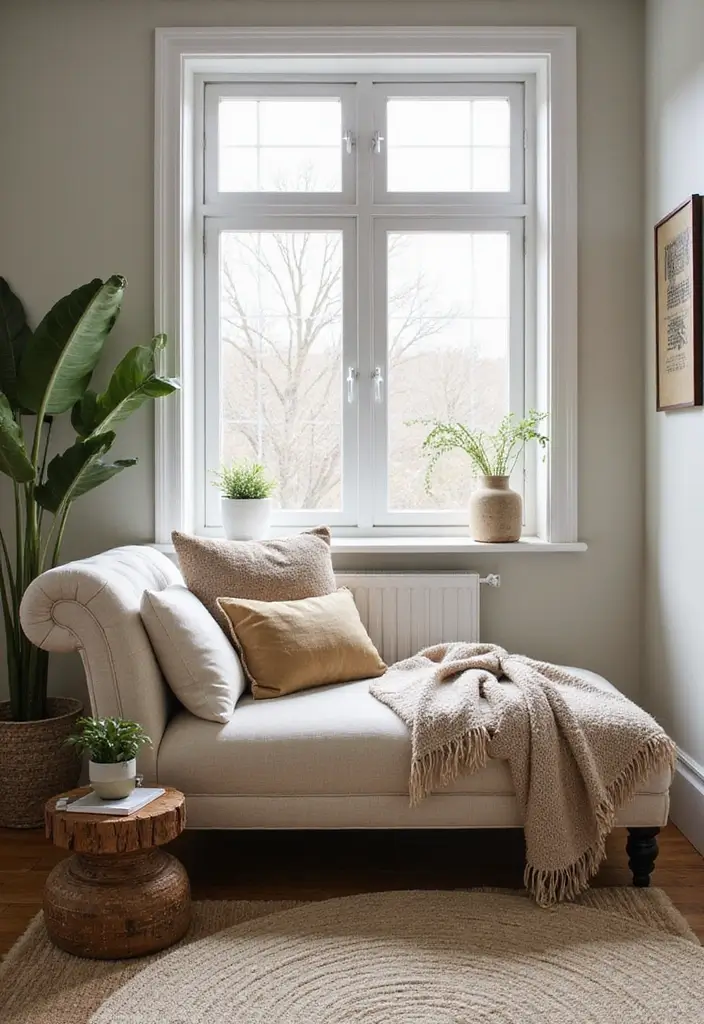 27 Chalet Living Room Ideas That Feel Cozy and Mountain Inspired - 18. A Comfy Chaise Lounge