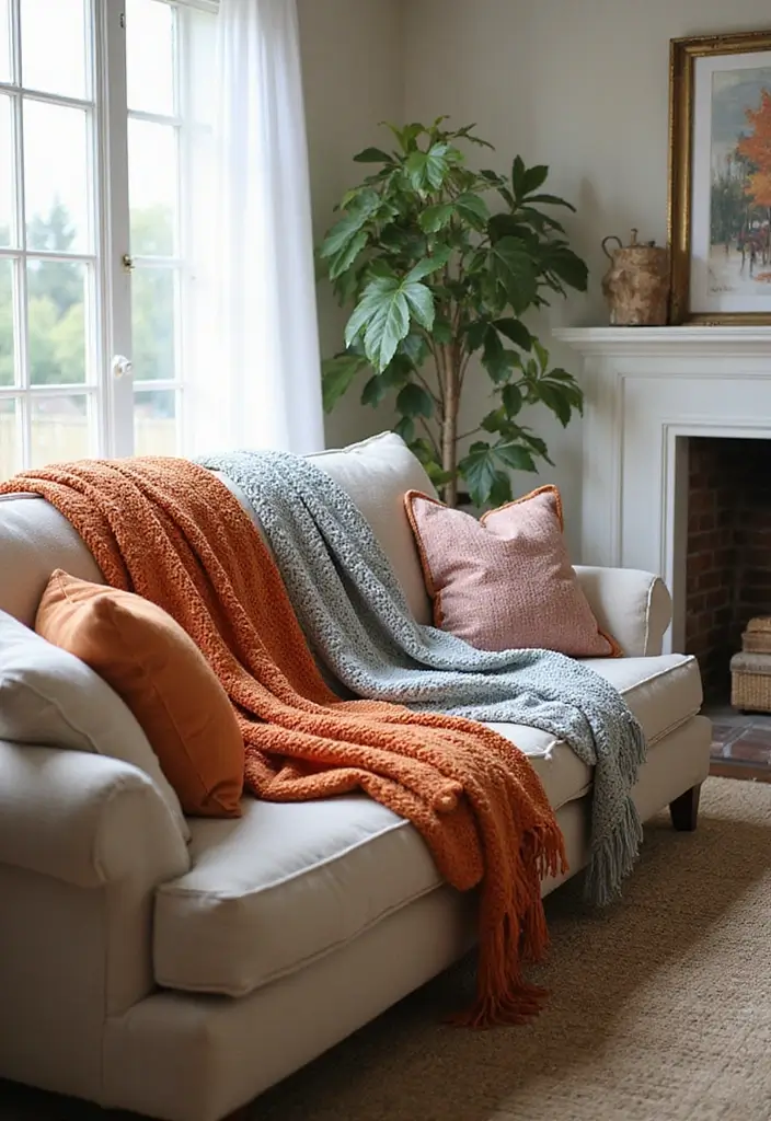 27 Chalet Living Room Ideas That Feel Cozy and Mountain Inspired - 20. Cozy Throw Blankets