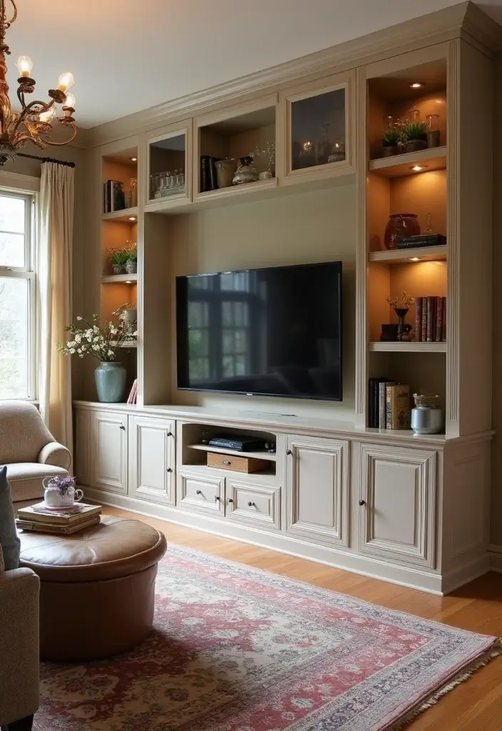 27 Chalet Living Room Ideas That Feel Cozy and Mountain Inspired - 22. Custom Built-Ins