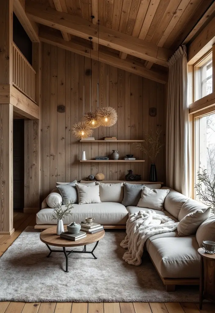 27 Chalet Living Room Ideas That Feel Cozy and Mountain Inspired - 25. A Mix of Old and New