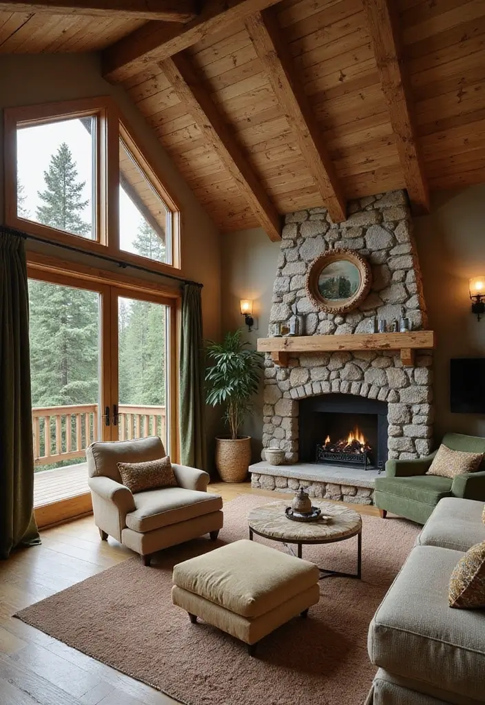 27 Chalet Living Room Ideas That Feel Cozy and Mountain Inspired - 4. Earthy Color Palette