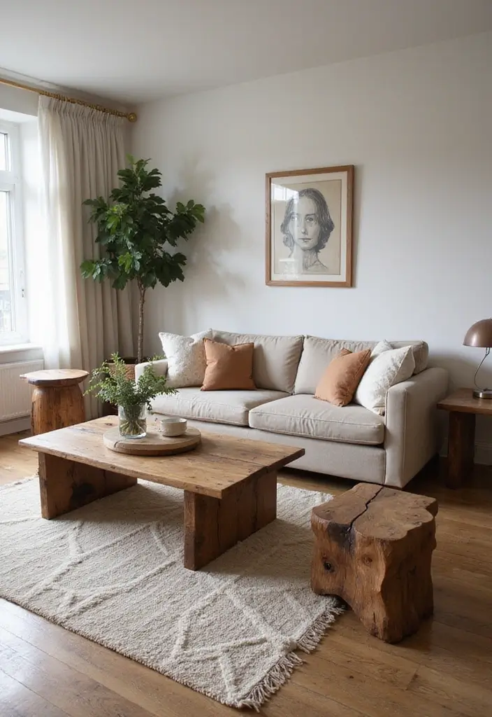 27 Chalet Living Room Ideas That Feel Cozy and Mountain Inspired - 6. Natural Wood Furniture