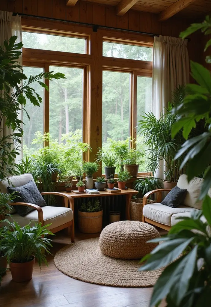 27 Chalet Living Room Ideas That Feel Cozy and Mountain Inspired - 9. Indoor Plants for Freshness