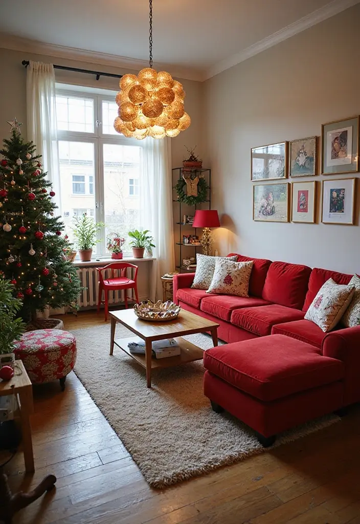 27 Christmas Decorated Living Room Ideas That Feel Magical - 13. Playful Holiday Themes