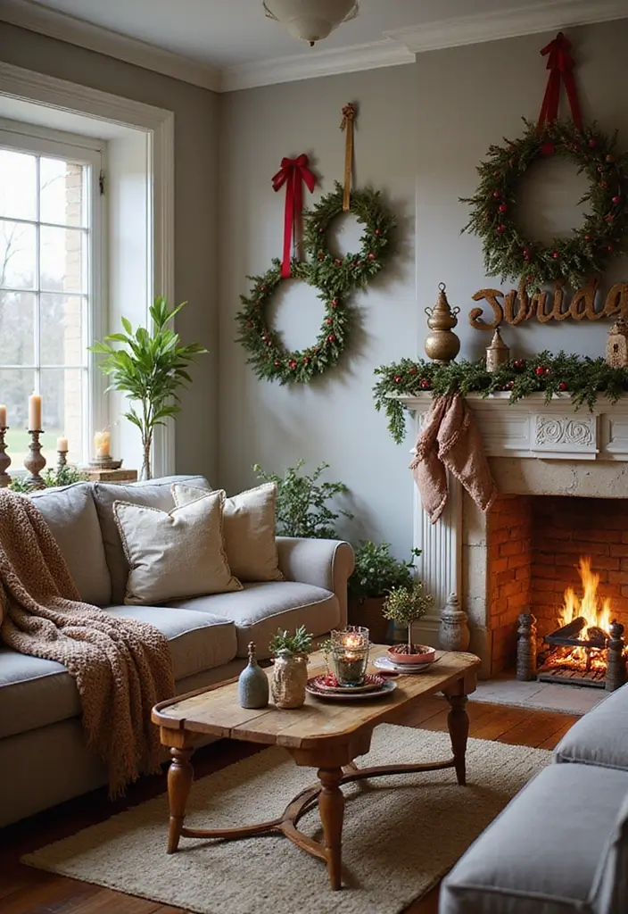 27 Christmas Decorated Living Room Ideas That Feel Magical - 18. Handmade touches