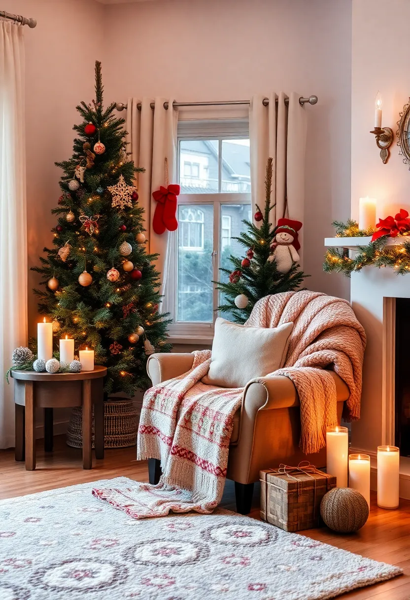 27 Christmas Decorated Living Room Ideas That Feel Magical - 26. Cozy Nooks for Relaxation