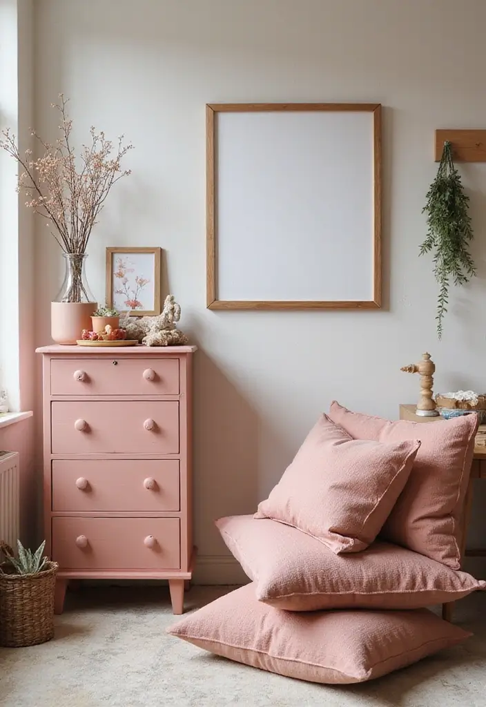 27 Dusty Rose Living Room Ideas That Add Warm Softness - 20. Dusty Rose DIY Projects