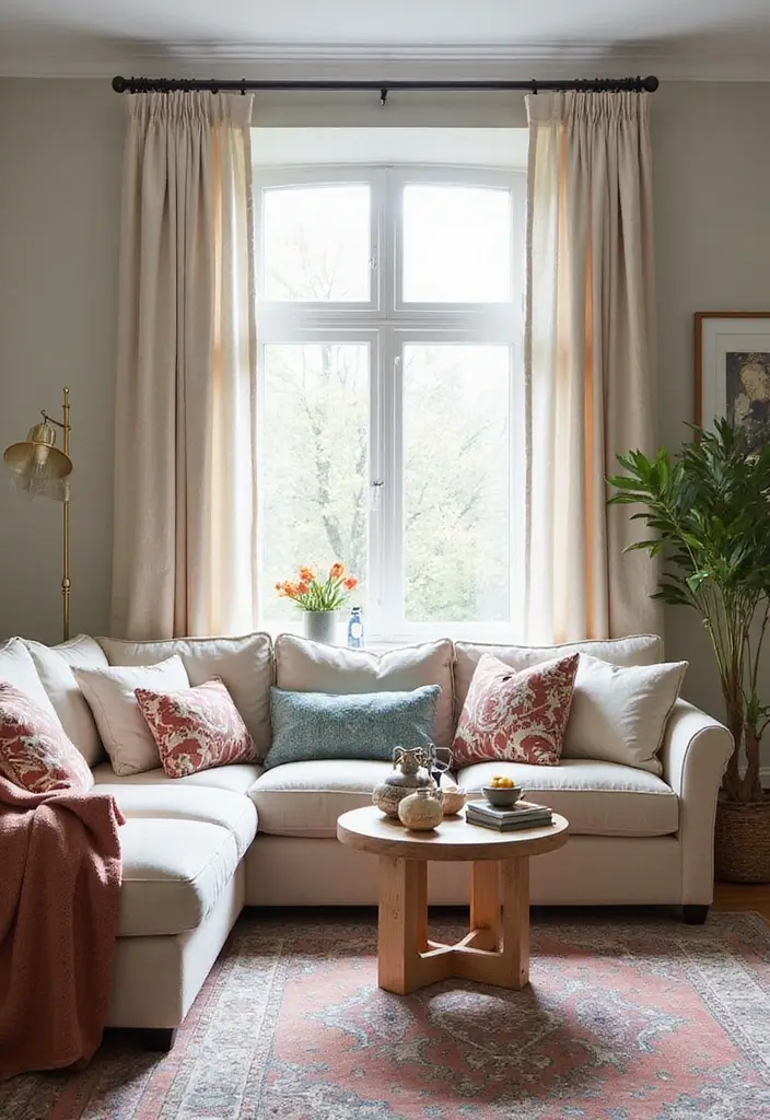 27 Feminine Living Room Decor Ideas That Feel Soft and Modern - 10. Mixing Patterns