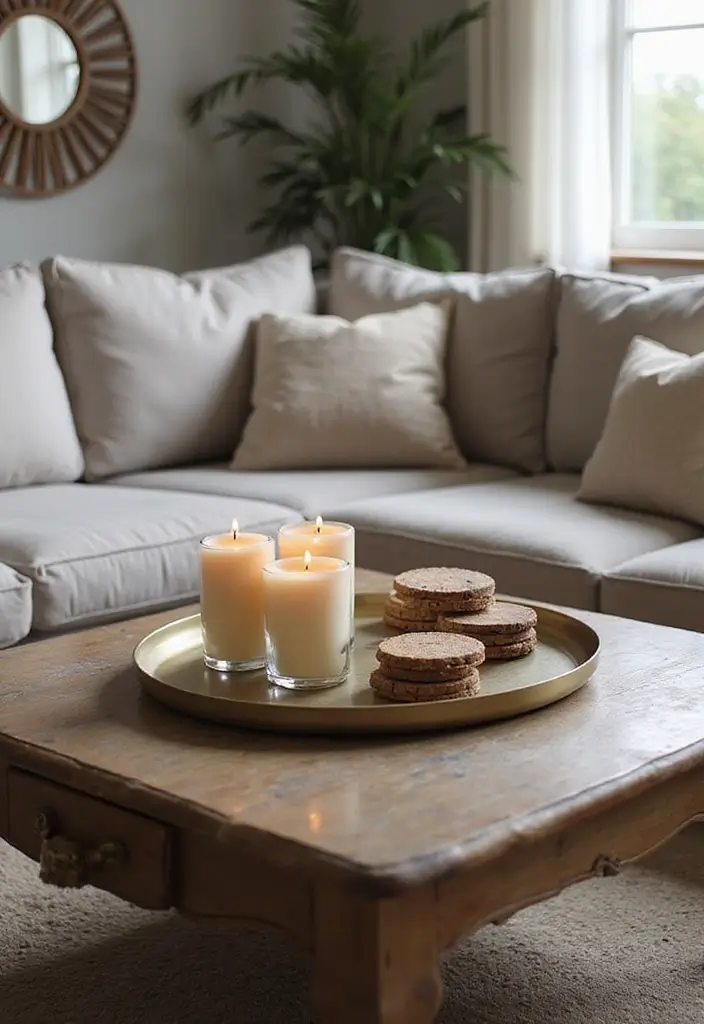 27 Feminine Living Room Decor Ideas That Feel Soft and Modern - 13. Decorative Trays