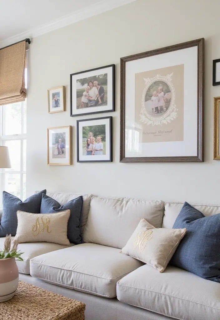 27 Feminine Living Room Decor Ideas That Feel Soft and Modern - 15. Personalized Decor