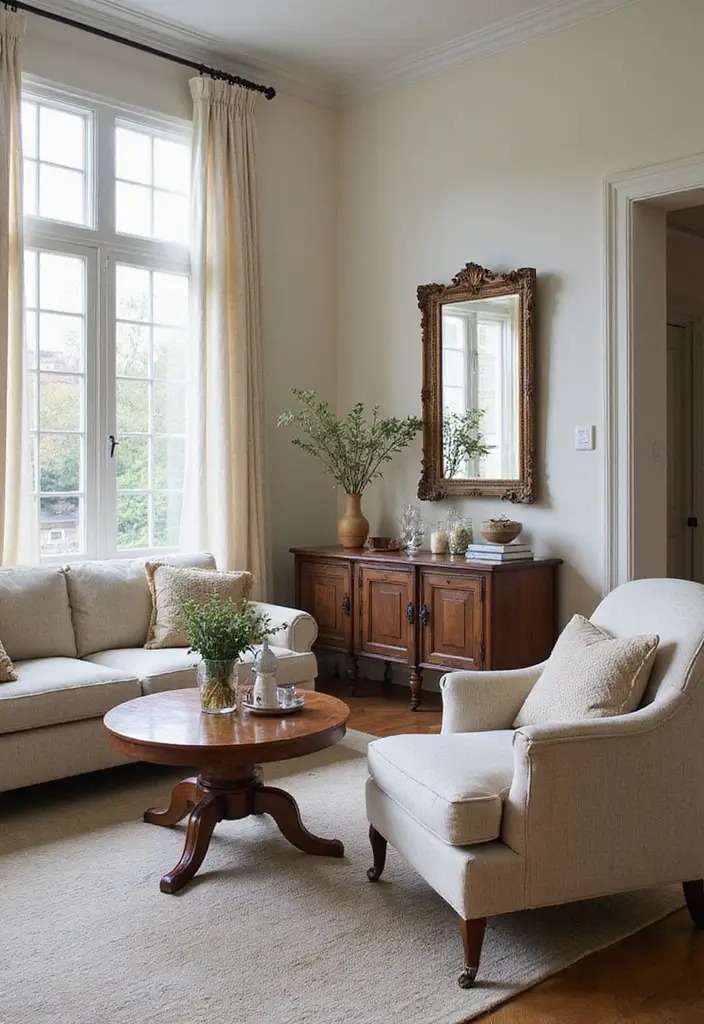 27 Feminine Living Room Decor Ideas That Feel Soft and Modern - 17. Vintage Finds