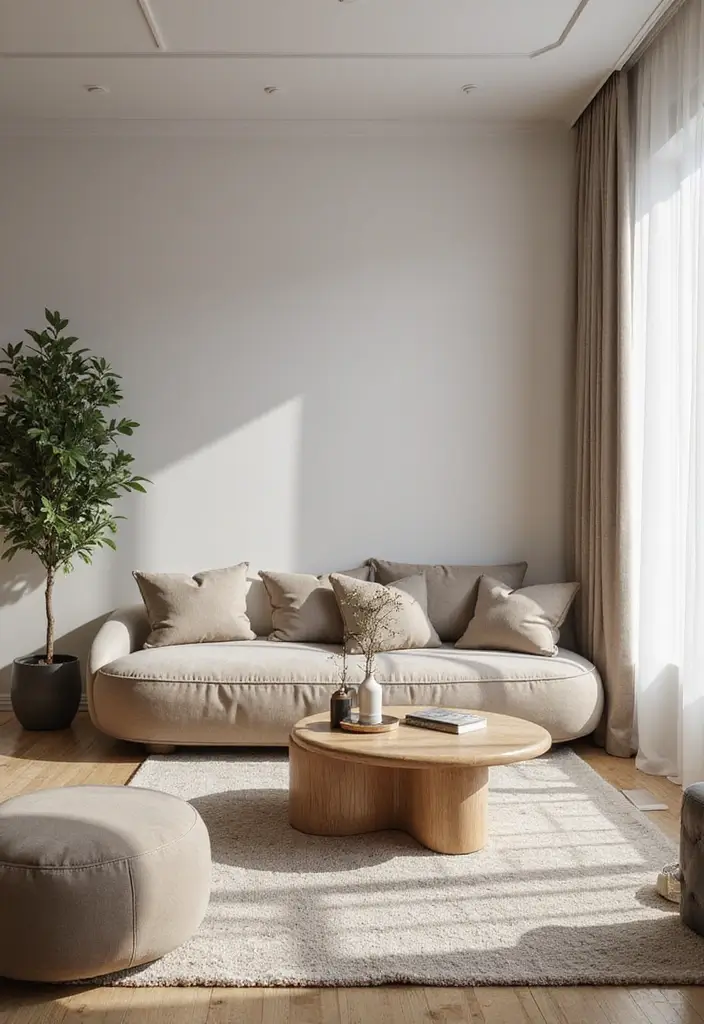 27 Feminine Living Room Decor Ideas That Feel Soft and Modern - 21. Soft Edges