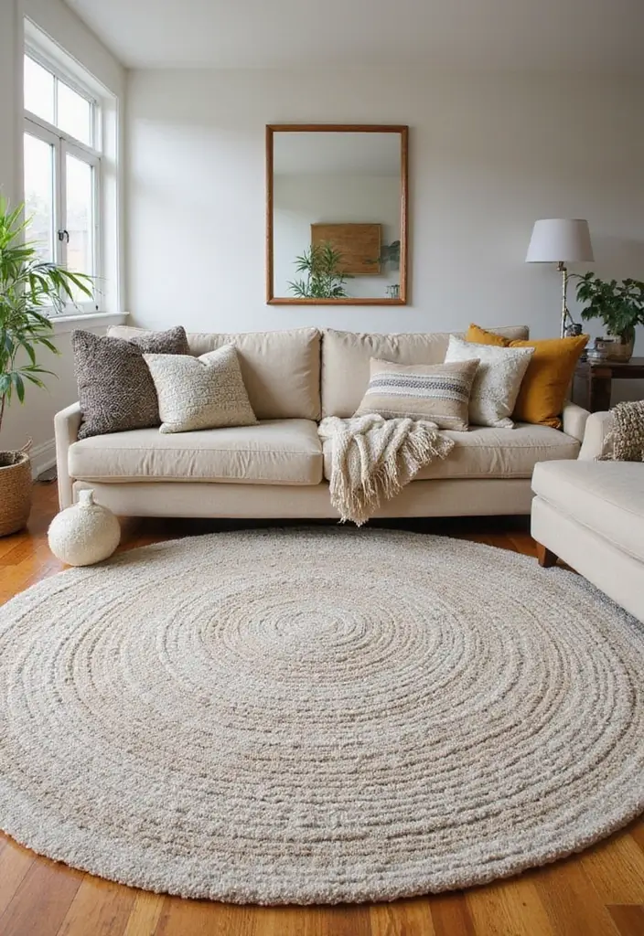 27 Feminine Living Room Decor Ideas That Feel Soft and Modern - 22. Layered Rugs