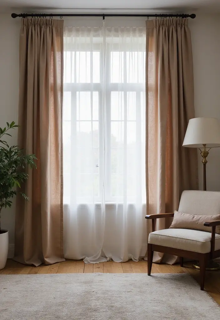 27 Feminine Living Room Decor Ideas That Feel Soft and Modern - 23. Chic Window Treatments