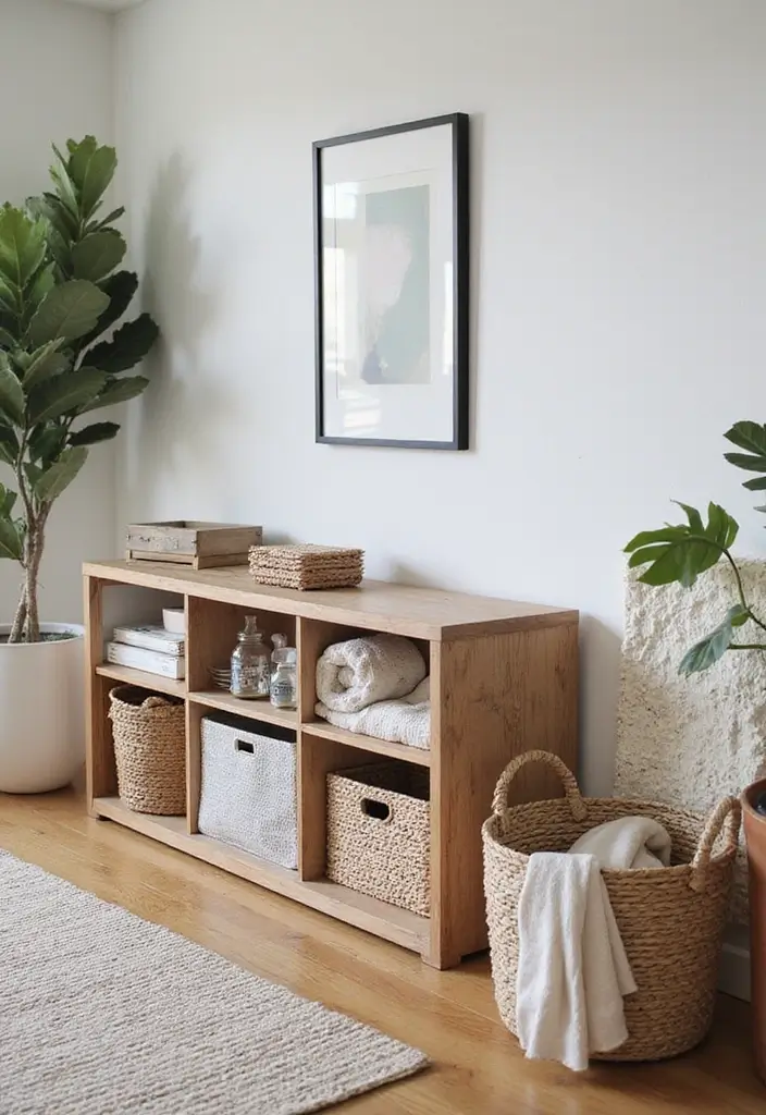 27 Feminine Living Room Decor Ideas That Feel Soft and Modern - 25. Functional Storage Solutions