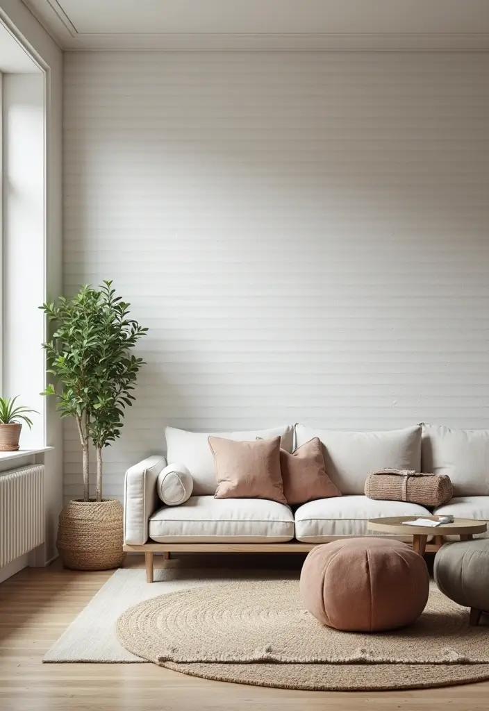 27 Feminine Living Room Decor Ideas That Feel Soft and Modern - 9. Textured Walls