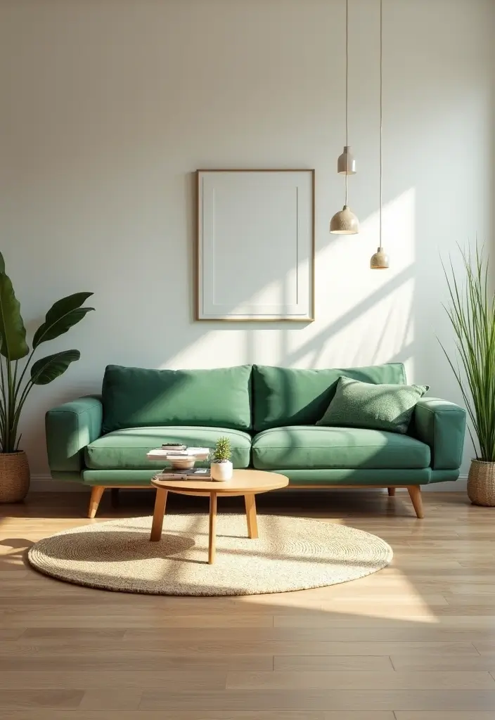 27 Green Mid Century Modern Living Room Ideas That Feel Retro and Fresh - 8. Minimalist Design Approach