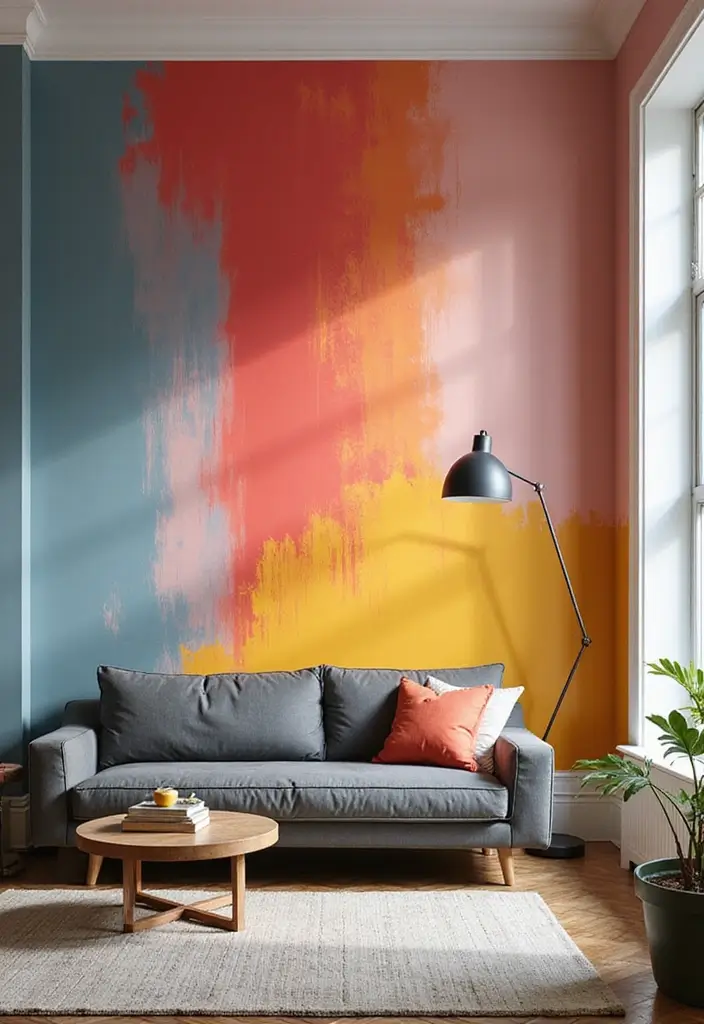 27 Living Room Essentials Ideas That Every Home Needs - 15. Colorful Accent Walls