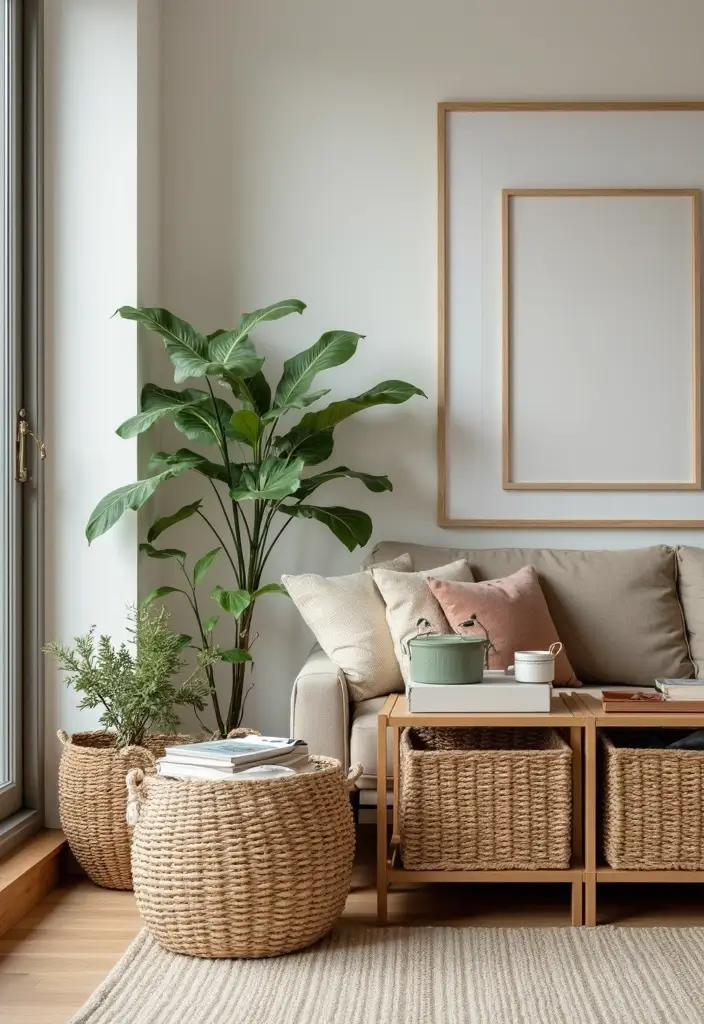 27 Living Room Essentials Ideas That Every Home Needs - 17. Stylish Storage Solutions