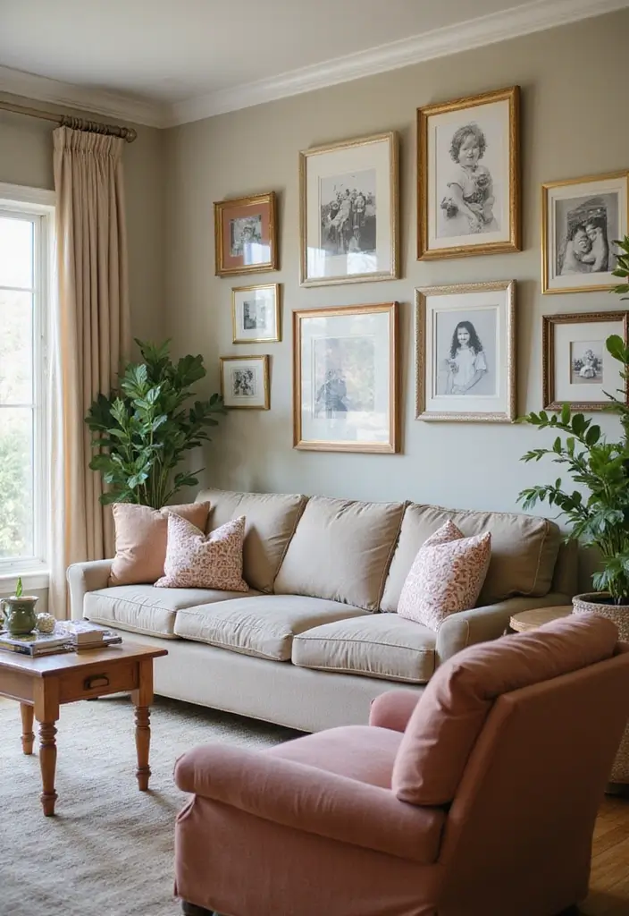 27 Living Room Essentials Ideas That Every Home Needs - 27. Personalized Family Touches