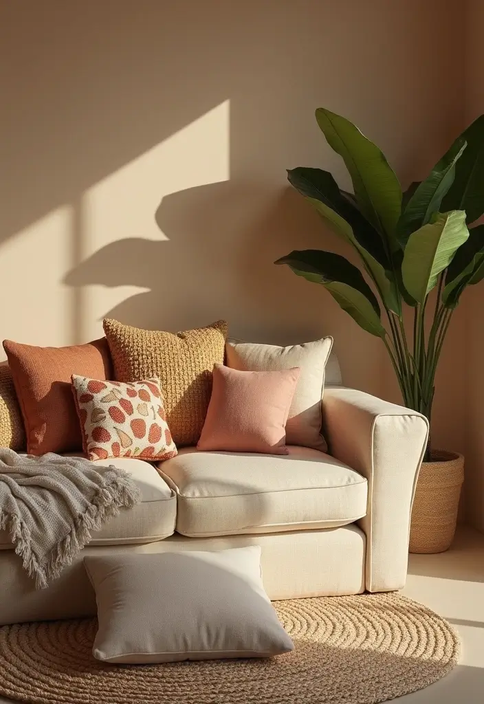 27 Living Room Essentials Ideas That Every Home Needs - 8. Natural Fiber Cushions