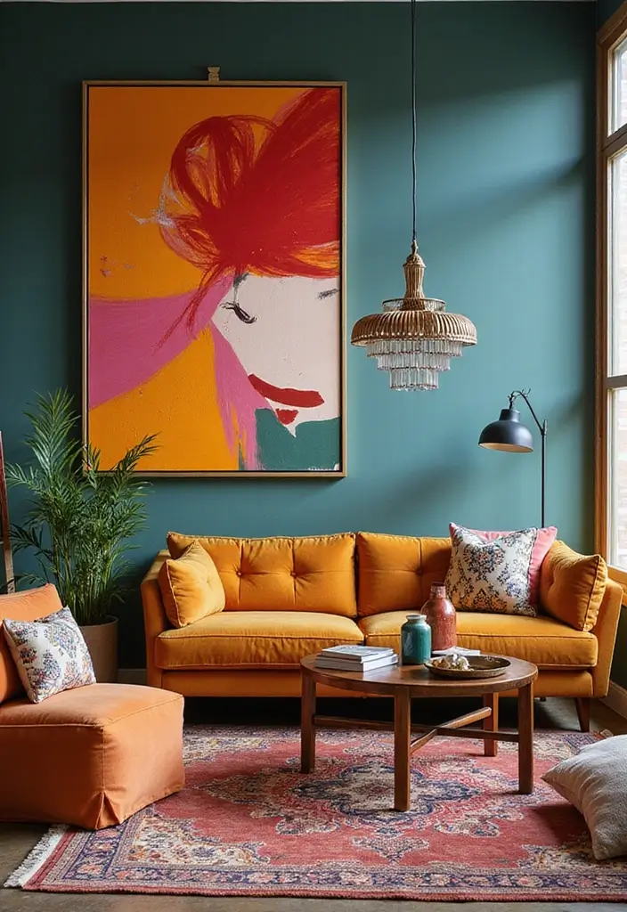 27 Living Room Idea Bloxburg Designs That Feel Cozy and Creative - 25. Artistic Fusion