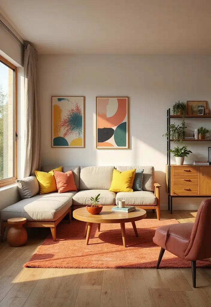 27 Living Room Idea Bloxburg Designs That Feel Cozy and Creative - 5. Mid-century Modern