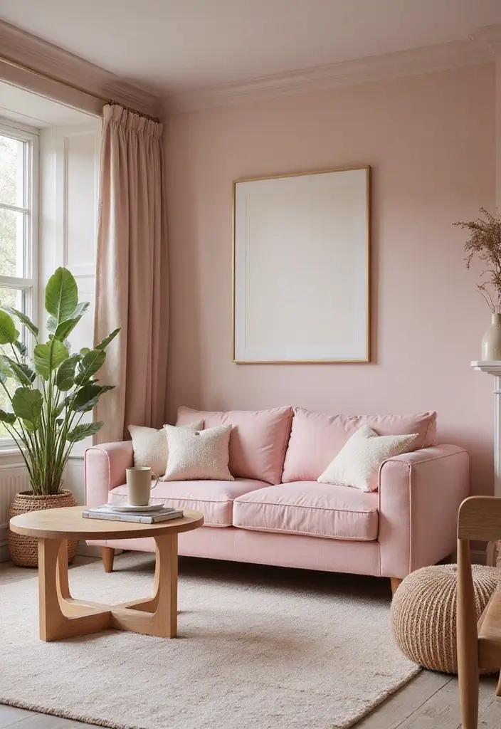 27 Living Room Pink Ideas That Feel Feminine and Warm - 27. Pink with Neutrals