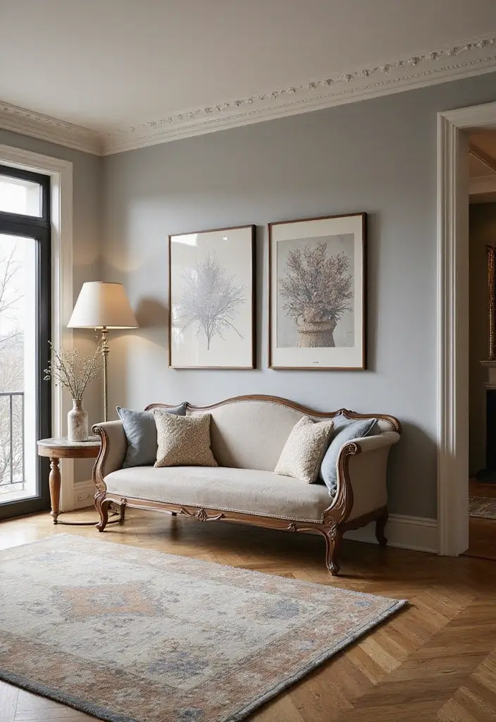 27 Living Room With Bench Ideas That Add Seating and Style - 16. Elegant Bench with Curved Lines