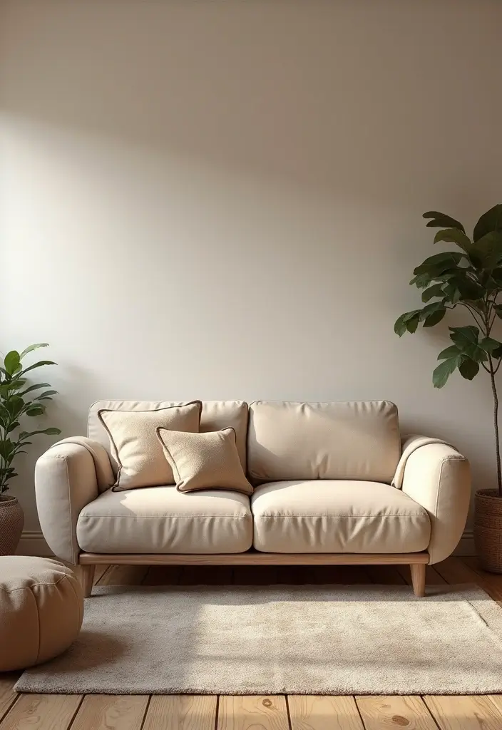 27 Living Room With Bench Ideas That Add Seating and Style - 20. Rounded Benches for Soft Edges