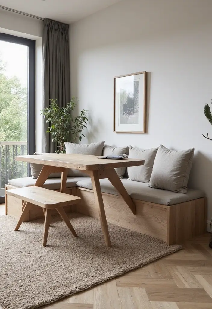 27 Living Room With Bench Ideas That Add Seating and Style - 21. Multi-Function Bench Table