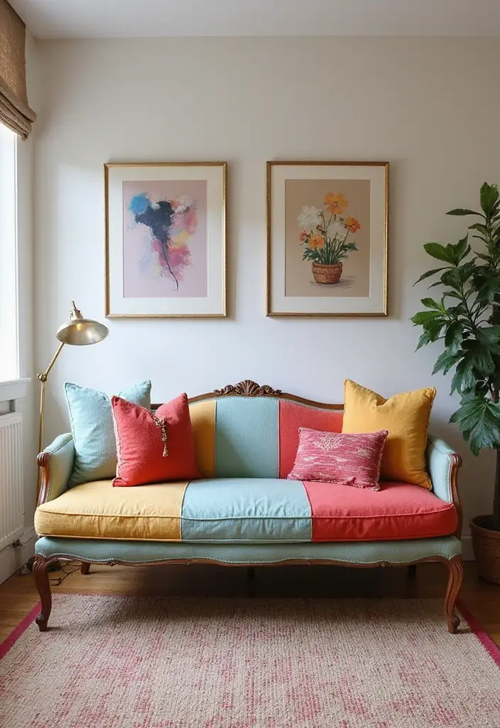 27 Living Room With Bench Ideas That Add Seating and Style - 23. Color-Blocked Benches