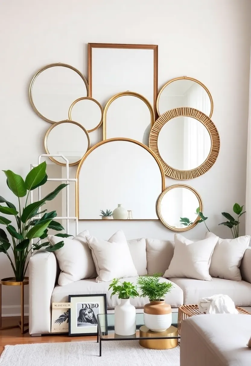 27 Mirrors Living Room Ideas That Reflect Style and Light - 11. Layered Mirrors