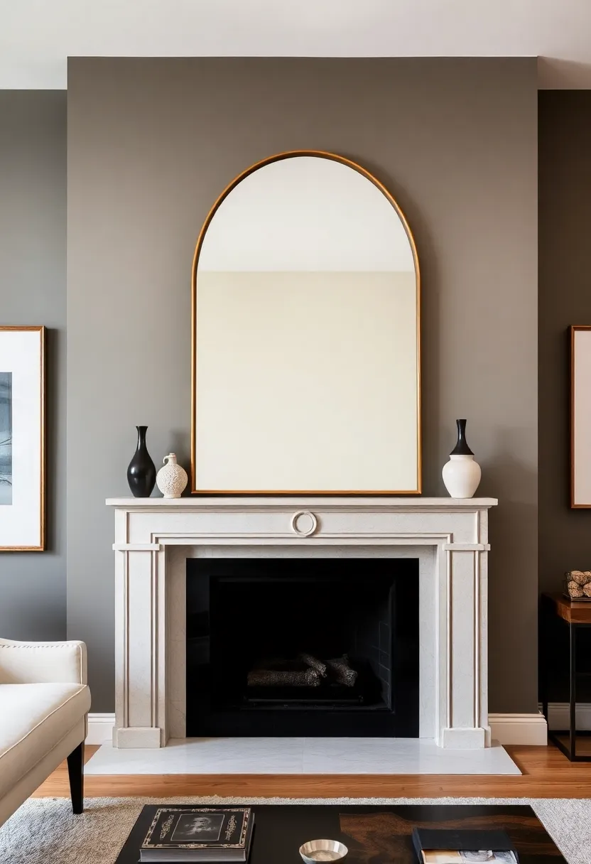 27 Mirrors Living Room Ideas That Reflect Style and Light - 16. Statement Mirror Above a Fireplace