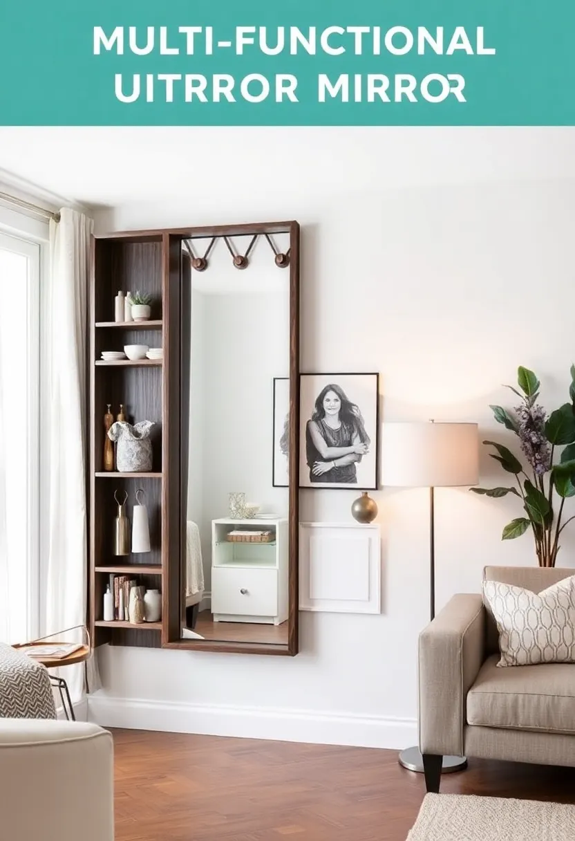 27 Mirrors Living Room Ideas That Reflect Style and Light - 26. Multi-functional Mirrors