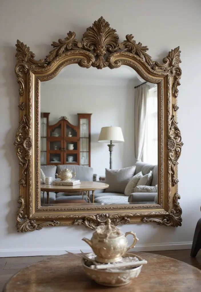 27 Mirrors Living Room Ideas That Reflect Style and Light - 7. Decorative Mirror Frames