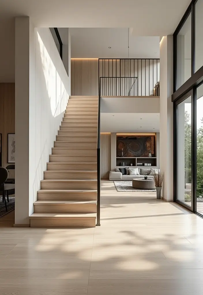 27 Open Stairs in Living Room Ideas That Look Modern and Spacious - 26. Seamless Transitions with Open Flooring