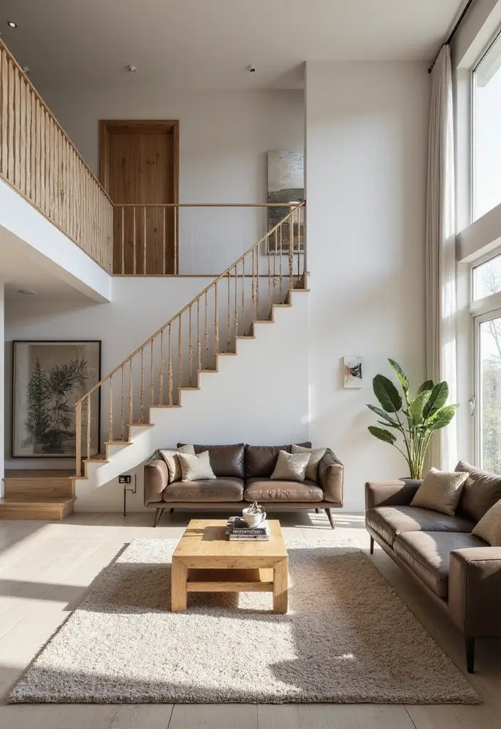 27 Open Stairs in Living Room Ideas That Look Modern and Spacious - 9. Open Concept Stairs