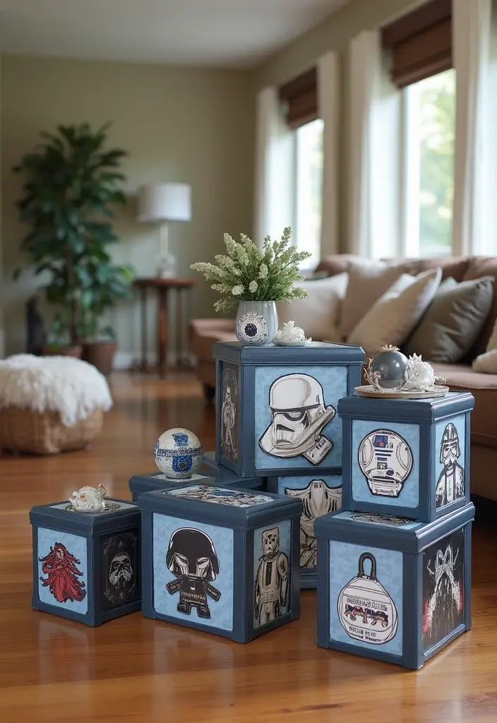 27 Star Wars Living Room Ideas That Feel Futuristic and Fun - 16. Functional Geeky Decor