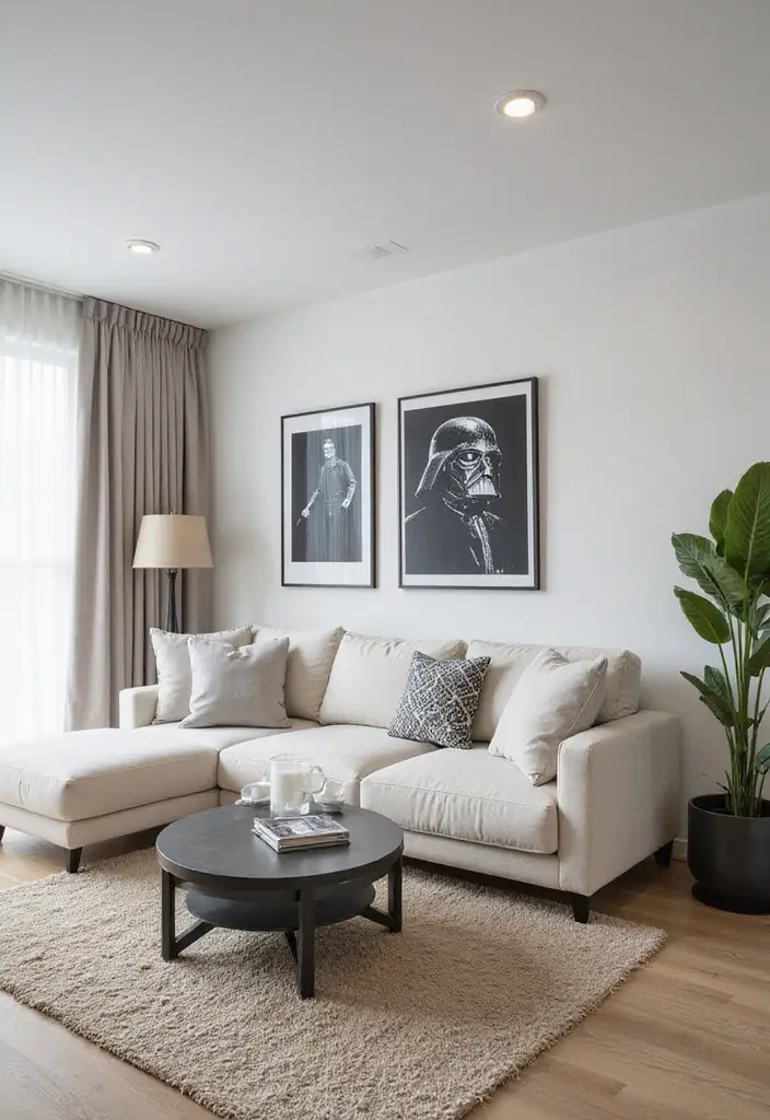 27 Star Wars Living Room Ideas That Feel Futuristic and Fun - 19. Minimalist Star Wars Theme