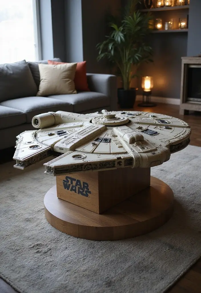 27 Star Wars Living Room Ideas That Feel Futuristic and Fun - 22. Star Wars-themed Coffee Table