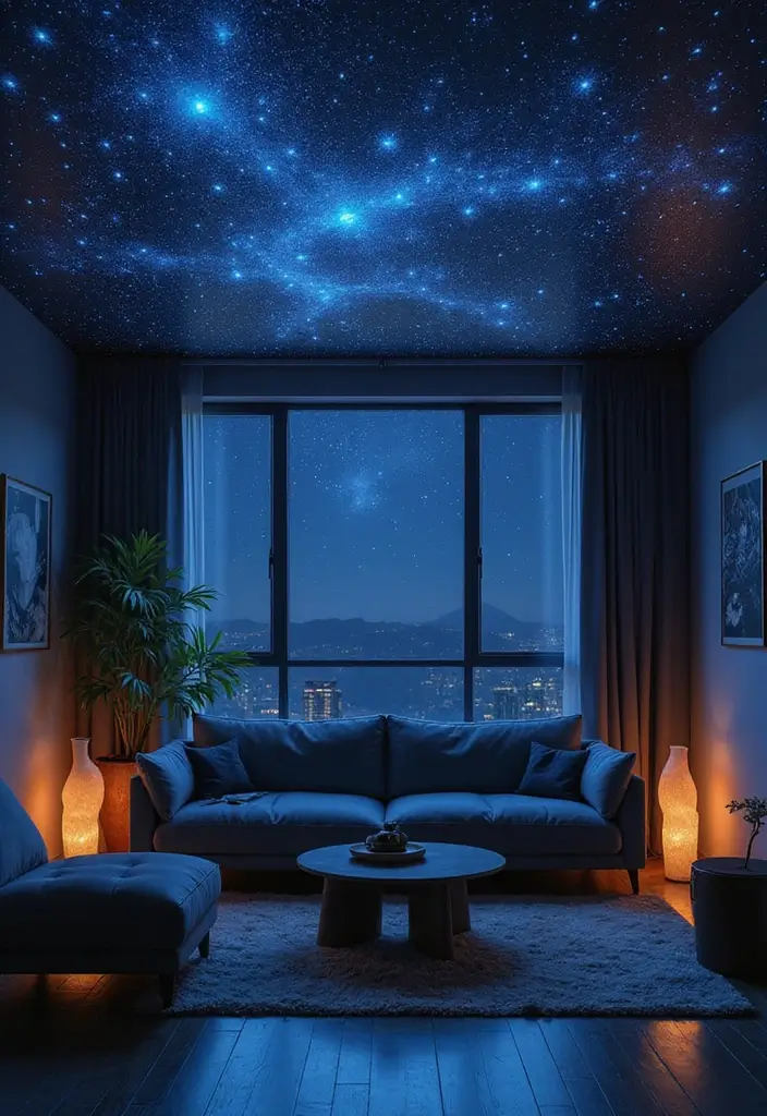 27 Star Wars Living Room Ideas That Feel Futuristic and Fun - 23. Space-Themed Ceiling