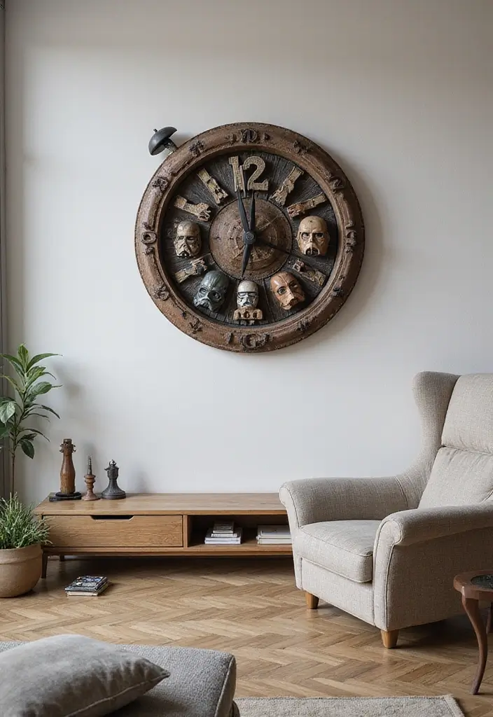 27 Star Wars Living Room Ideas That Feel Futuristic and Fun - 24. Funky Star Wars Clock