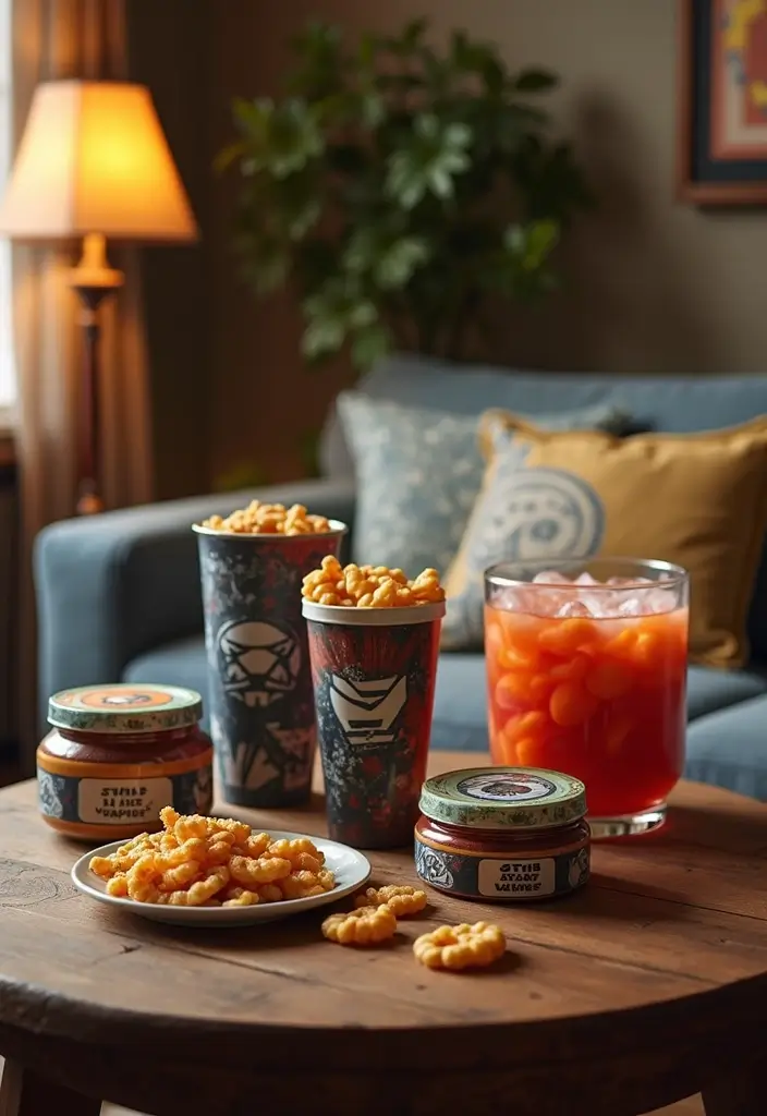 27 Star Wars Living Room Ideas That Feel Futuristic and Fun - 25. Themed Snacks and Drinks Area