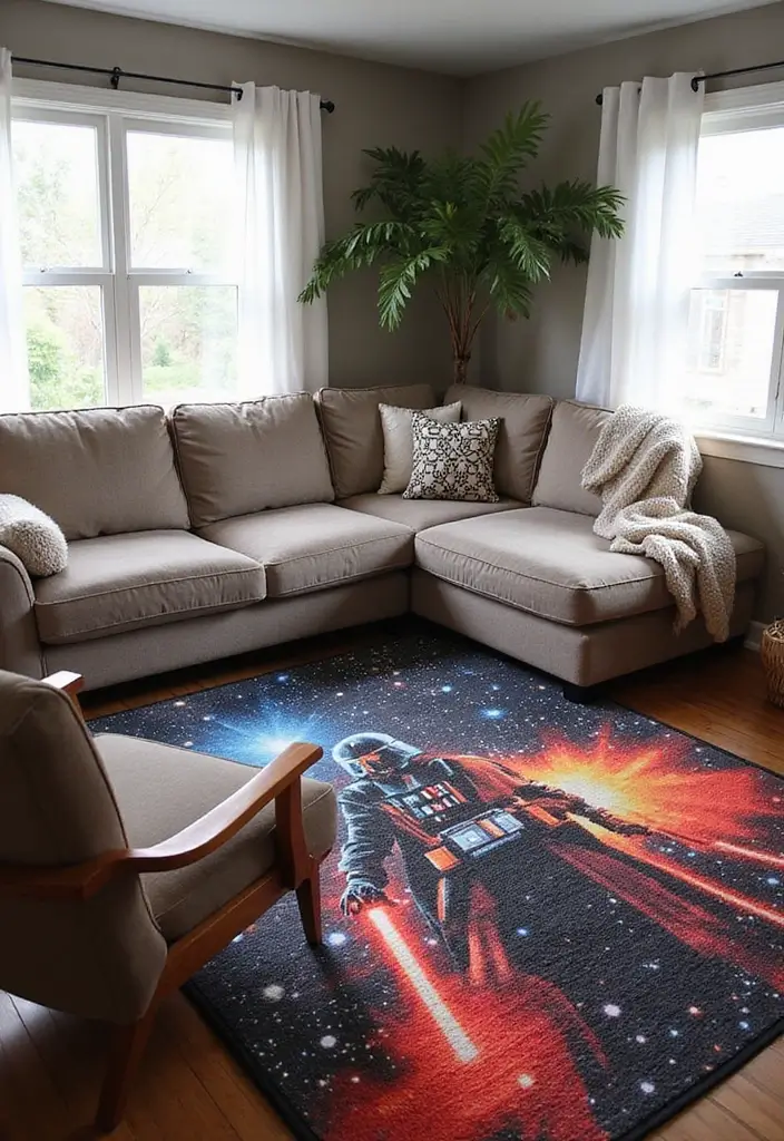 27 Star Wars Living Room Ideas That Feel Futuristic and Fun - 7. Star Wars Rugs