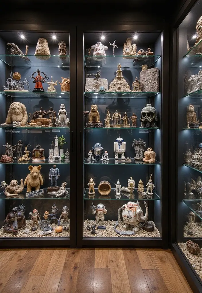 27 Star Wars Living Room Ideas That Feel Futuristic and Fun - 9. Collectibles Display