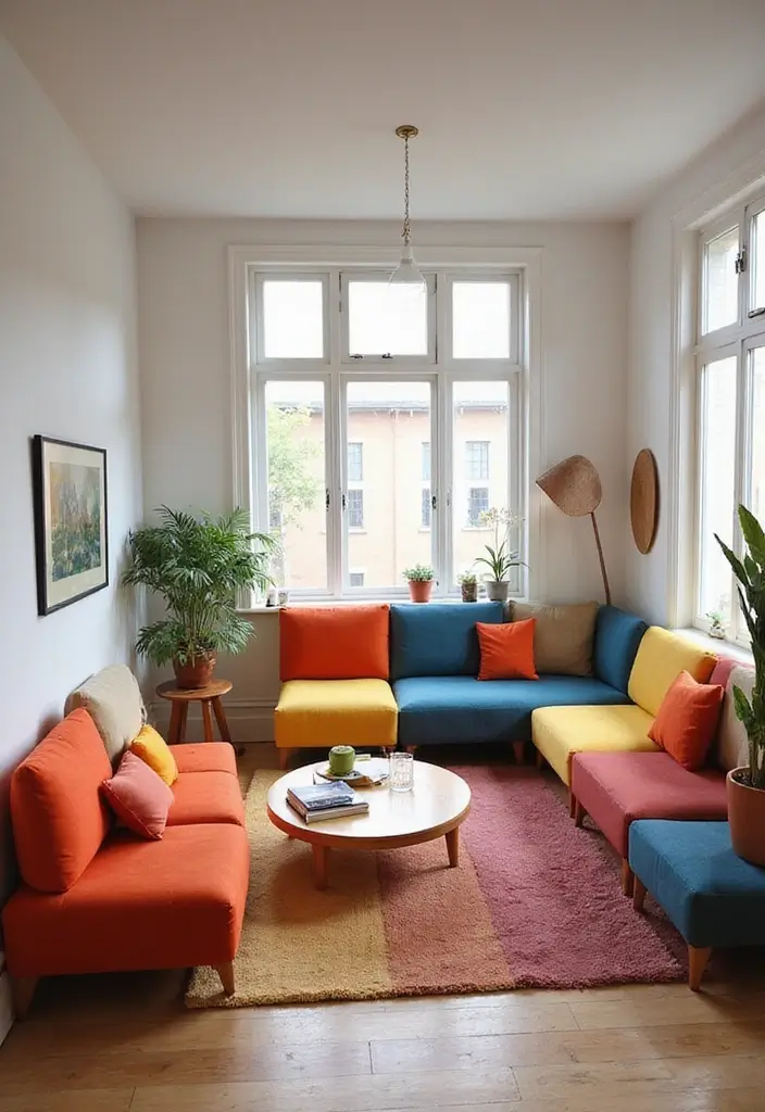 27 Toca Boca Living Room Ideas Modern Mansion That Feel Fun and Creative - 1. Colorful Modular Seating