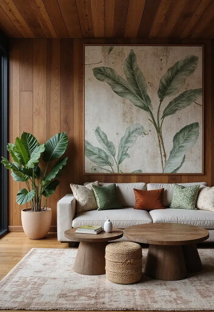 27 Tropical Living Room Ideas That Feel Bright and Relaxed - 14. Textured Wall Treatments